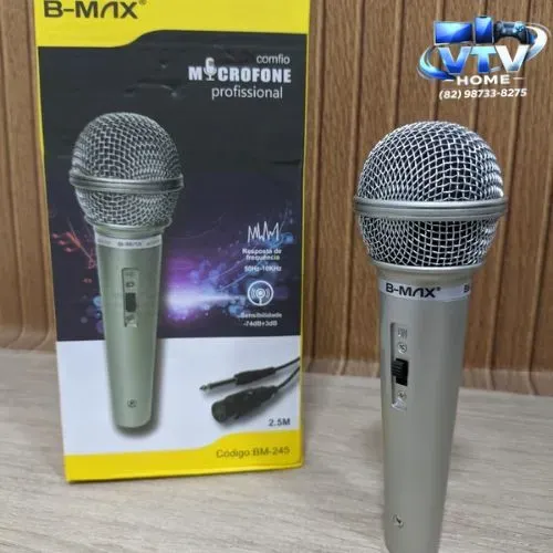 Microfone Com Fio 2,5M + Entrega Grátis