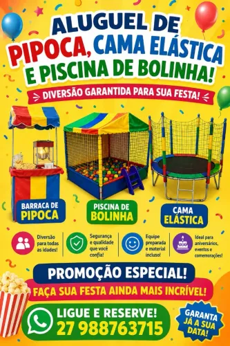 Algodão doce,pipoca e cama elástica