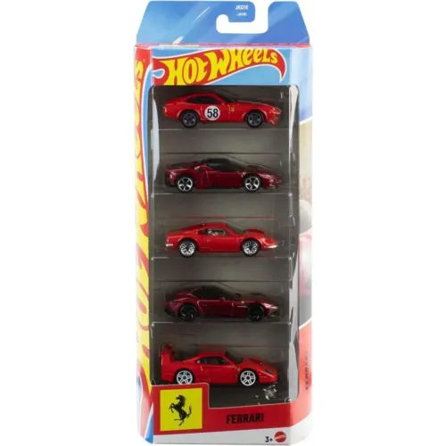 Pack 5 carrinhos Ferrari Hot wheels