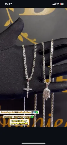 Cordão de prata 925 malha italiana