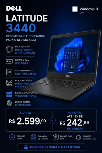 Notebook Dell latitude 3440 i5 gen 12 8gb ram