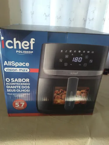 Airfryer Ichef Polishop AllSpace Vision Max 5,7L - Nova na caixa
