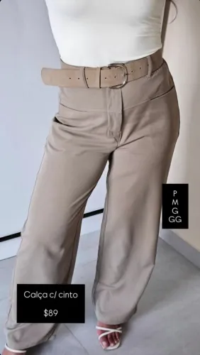 Calça alfaiataria com cinto
