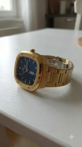 Relógio Masculino Vava Voom Quadrado Dourado