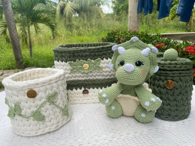 Kit Higiene Fio de Malha para Enxoval de Bebê + Amigurumi personalizado