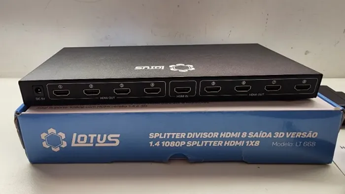Divisor Hdmi 1.4 Splitter 1 Entrada 8 Saídas 1080p 1x8 - Lotus