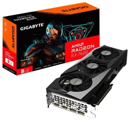 Placa De Vídeo Rx 7600 Gaming Oc 8g Amd Radeon Gigabyte, 8gb