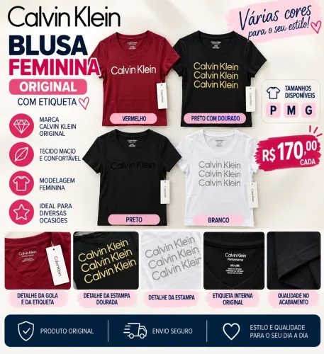 Camiseta feminina original nova Calvin Klein