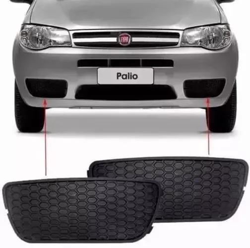 Par Moldura Parachoques Palio/Siena/Strada 2004 à 2010 Novo (Modelo Colméia S/ Furo)