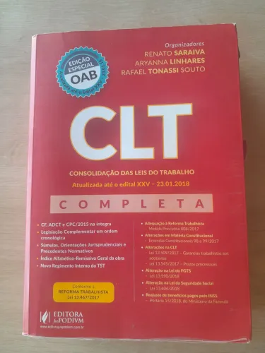 CLT COMPLETA EDIÇÃO OAB JÁ COM A REFORMA TRABALHISTA