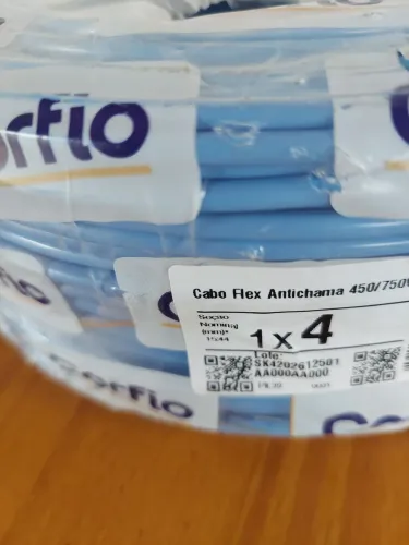Cabo Flexível 4MM azul 100 METROS.