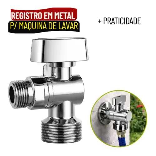 Registro Esfera para Máquina de Lavar 12 e 34 em Metal - SCS20