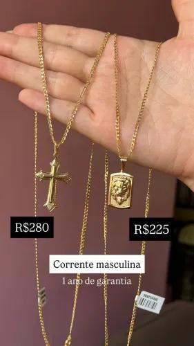 Cordão masculino folheado