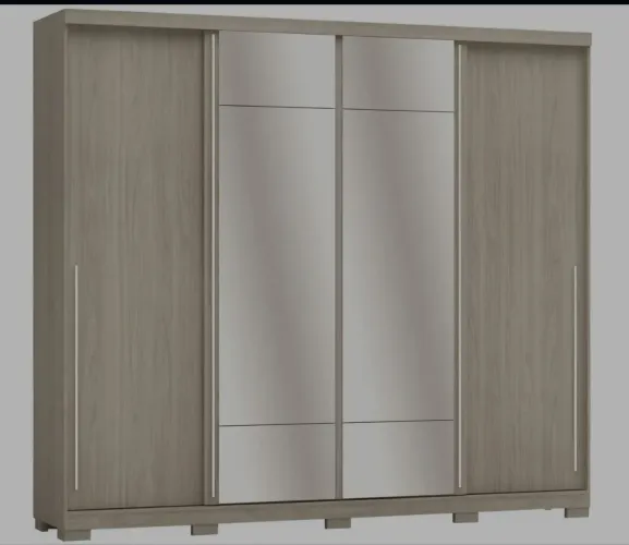 Guarda roupas casal 4 portas espelhado e 6 gavetas kappesberg