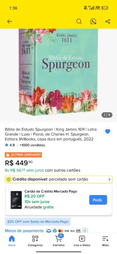 Bíblia de Estudo Spurgeon King James 1611 - Letra Grande - Luxo Floral