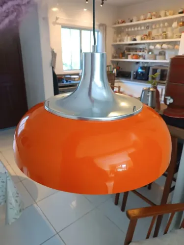 Lustre Pendente dos Anos 50 Original - Estilo Orange Space Age (50cm)