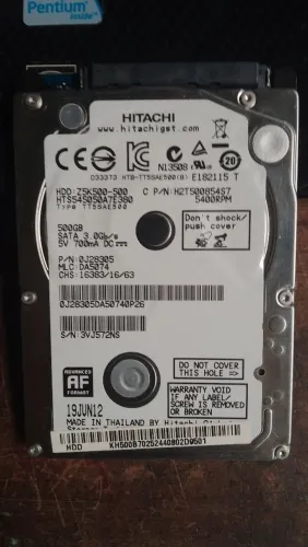 HD sata notebook 500 gigas