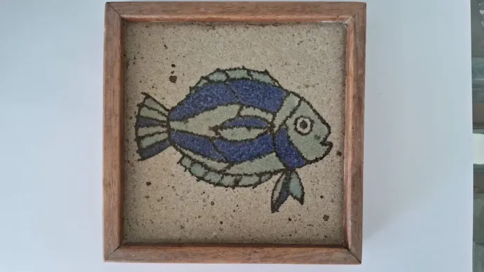 Peça decorativa pedra arte Peixe -