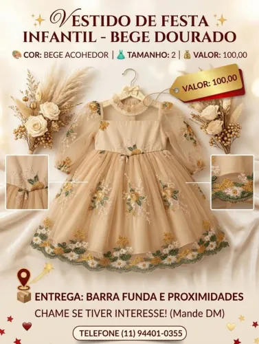 Vestido de festa infantil