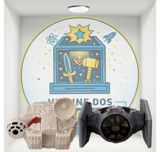 Caça TIE Star Wars e Millennium Falcon BK 2005