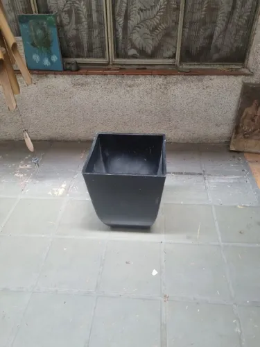 Vaso De Planta Quadrado Decorativo Polietileno 40X40 Preto