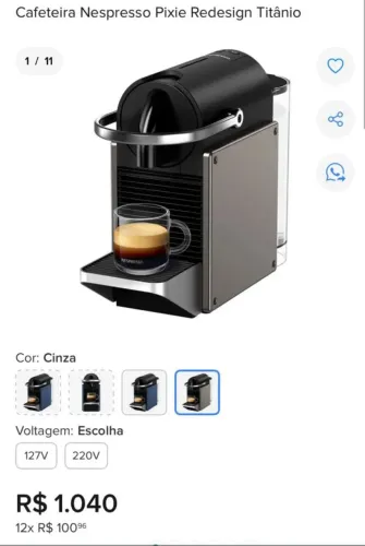 Cafeteira expresso nespresso pixel