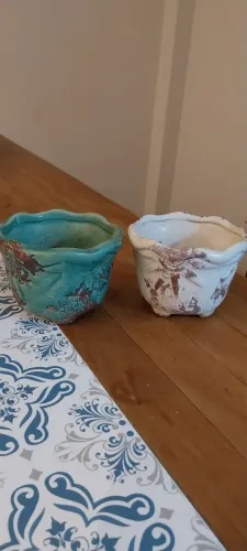 Par de cachepô (vasos) em cerámica