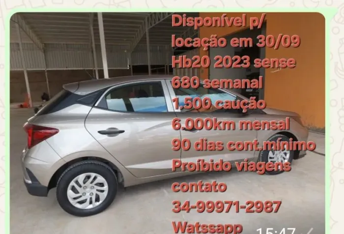 Aluguel veículo para Uber e 99 Uberlândia mg