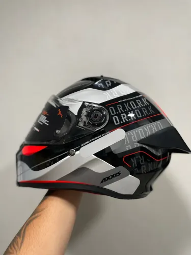 Capacete Axxis Fenix Ork B5 Black Red Gloss