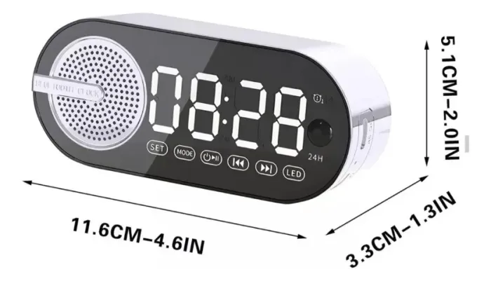 Radio Relógio Despertador Bluetooth Branco