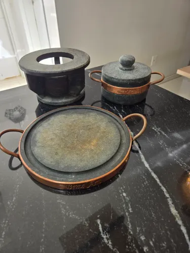 Kit fondue pedra sabão