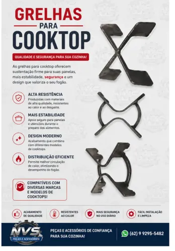 GRELHAS PARA FOGÕES E COOKTOPS/ NVS PEÇAS E ACESSORIOS ATACADO E VAREJO