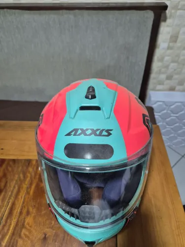 Capacete Axxis Draken Dekers Verde-Água/Vermelho