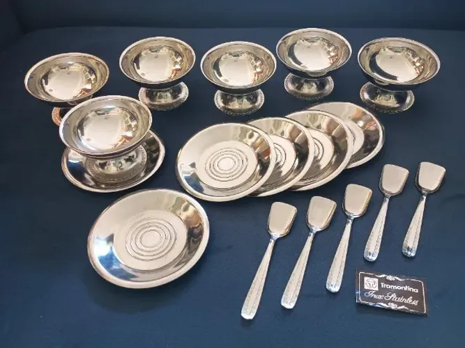 Conjunto taças de sobremesa Tramontina Inox - 18 peças
