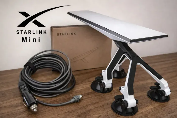 Kit Starlink Mini + Suporte em V + Cabo Veicular