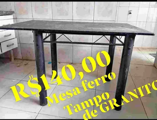 Mesa de granito base ferro 1 metro