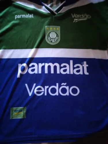 Camisa Palmeiras Parmalat Retrô Azul Anos 2000 - Rara e Linda