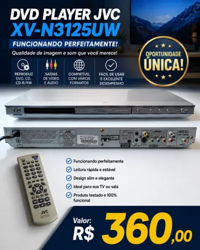 DVD PLAYER JVC - COMPLETO - RARIDADE