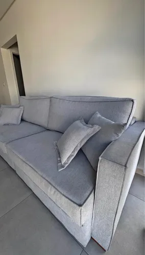 Sofá em Linho Cinza 2,20m