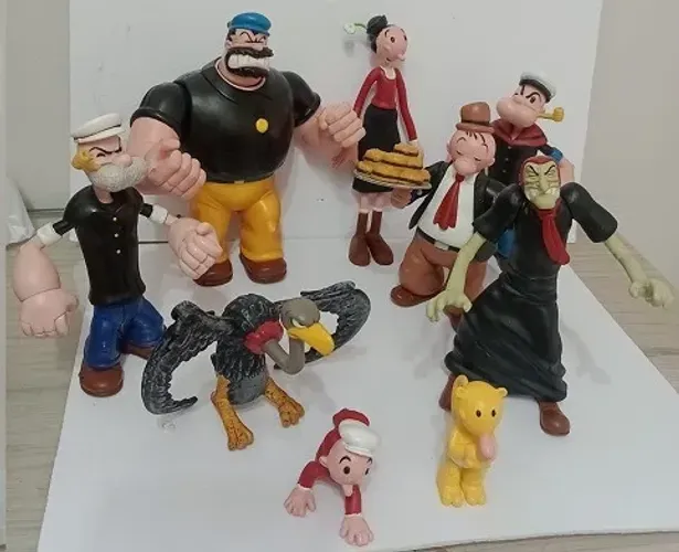 Popeye - 9 personagens e acessórios - Mezco Toys - 2001