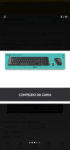 Teclado e mouse sem fio logitech