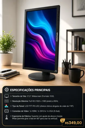 Monitor Positivo 22 polegadas - Excelente estado