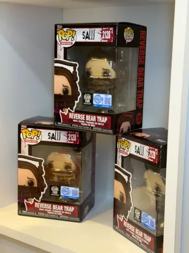 Funko Pop Saw Amanda #2128 Reverse Bear Trap Exclusivo Hot Topic Armadilha de Urso Reversa