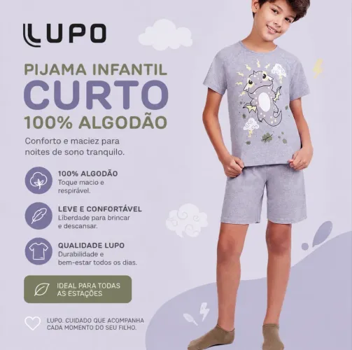 Pijama Infantil Menino - Lupo 6T / 10T