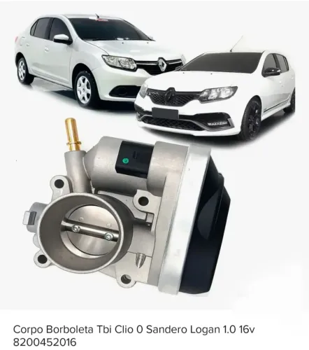 Corpo de borboleta TBI Clio, Logan, Sandeiro 1.0 16V