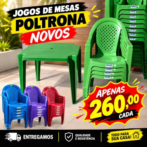 JOGOS DE MESAS POLTRONA NOVOS