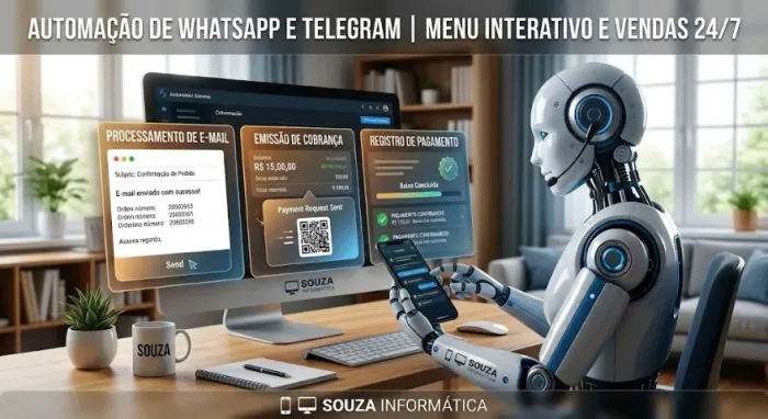 Chatbot para WhatsApp ou Telegram - sistema de Automação