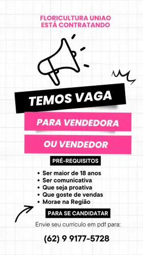 Estamos Contratando Vendedora ou Vendedor