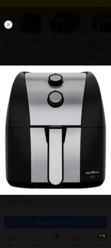 Air Fryer Britânia 5,5L Antiaderente Gold 1500W BFR51