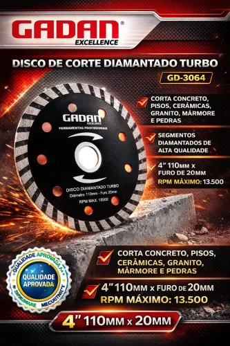 DISCO DE CORTE 4\" DIAMANTADO TURBO